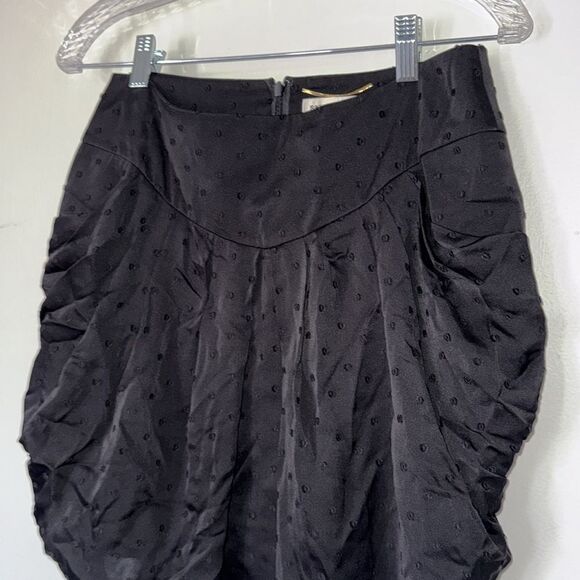 Saint Laurent Silkโ Mini Skirt Black Draped Designer YSL MEDIUM - Picture 8 of 11